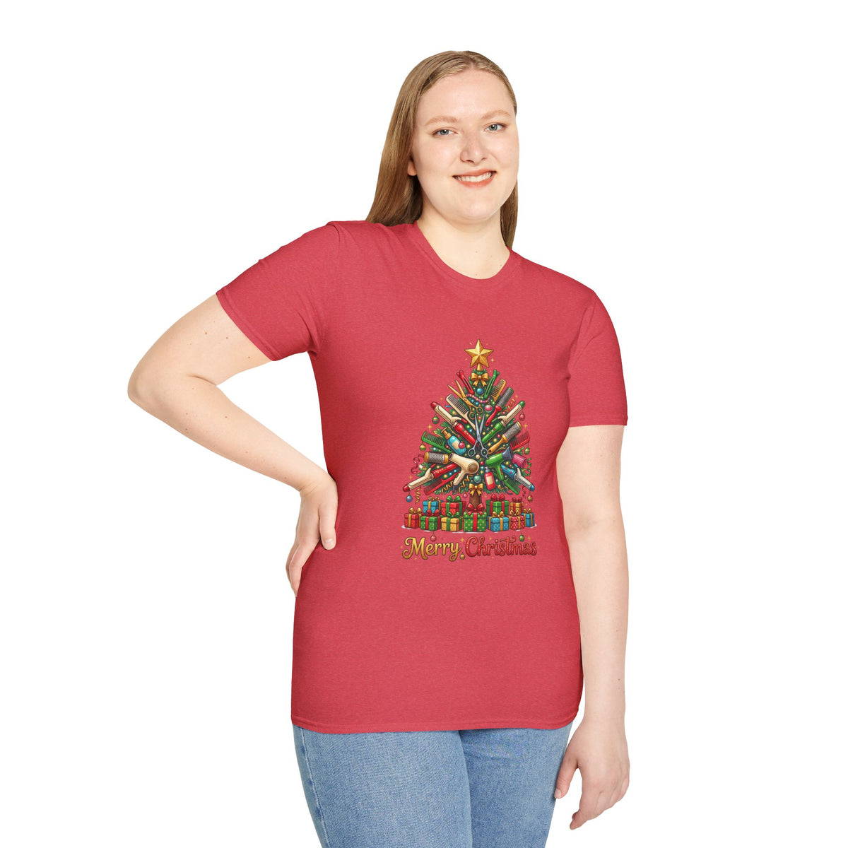 Hairstylist Christmas Tree T-Shirt — 'Merry Christmas'
