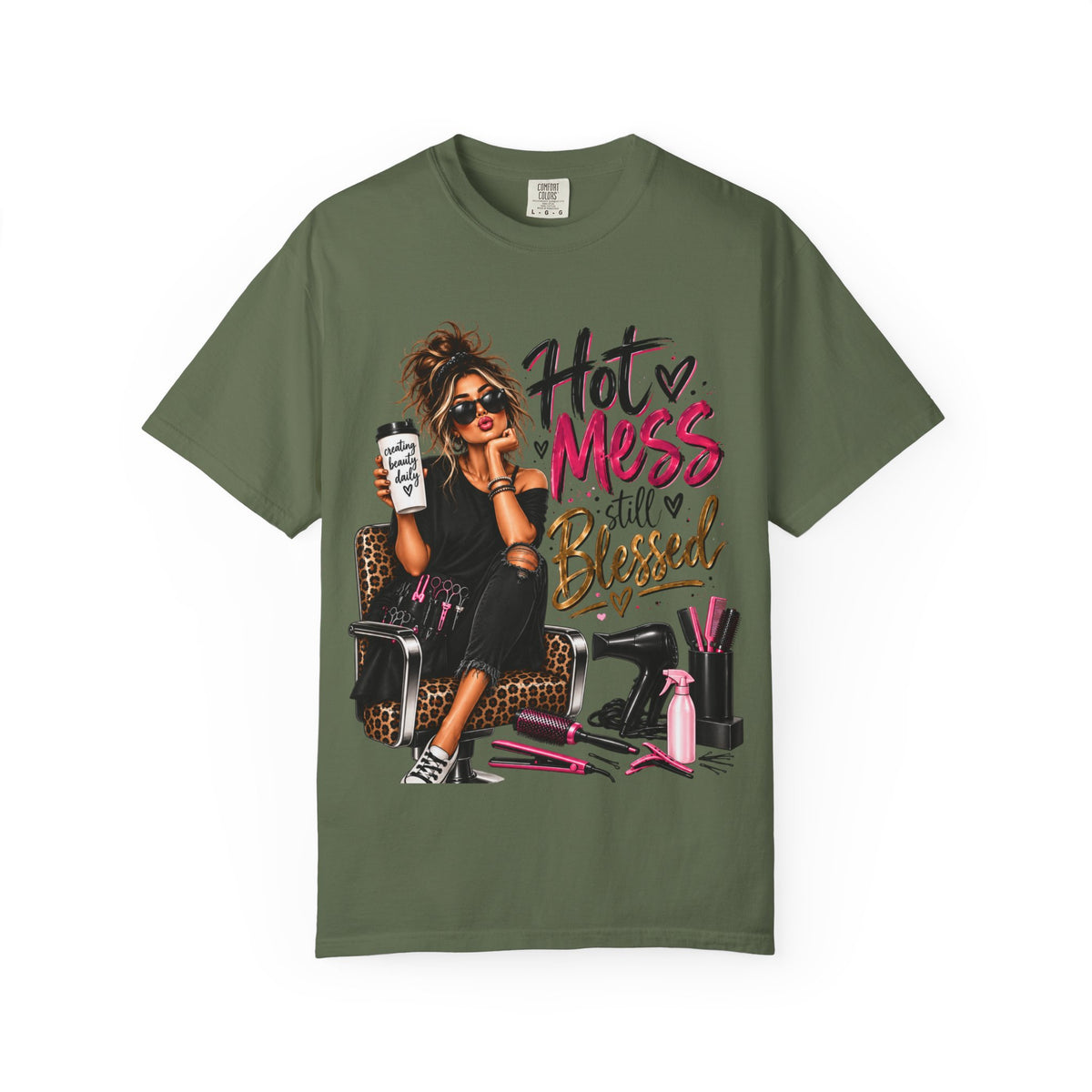 "Hot Mess Still Blessed" Hairstylist T-Shirt