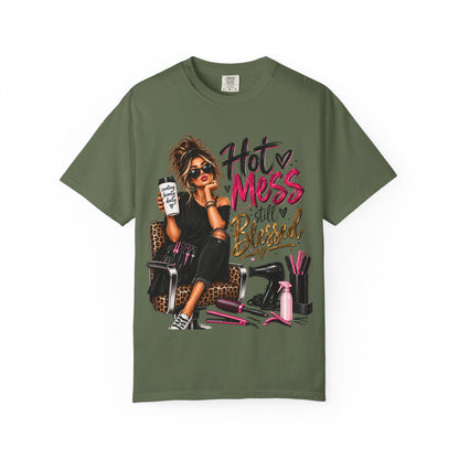 "Hot Mess Still Blessed" Hairstylist T-Shirt