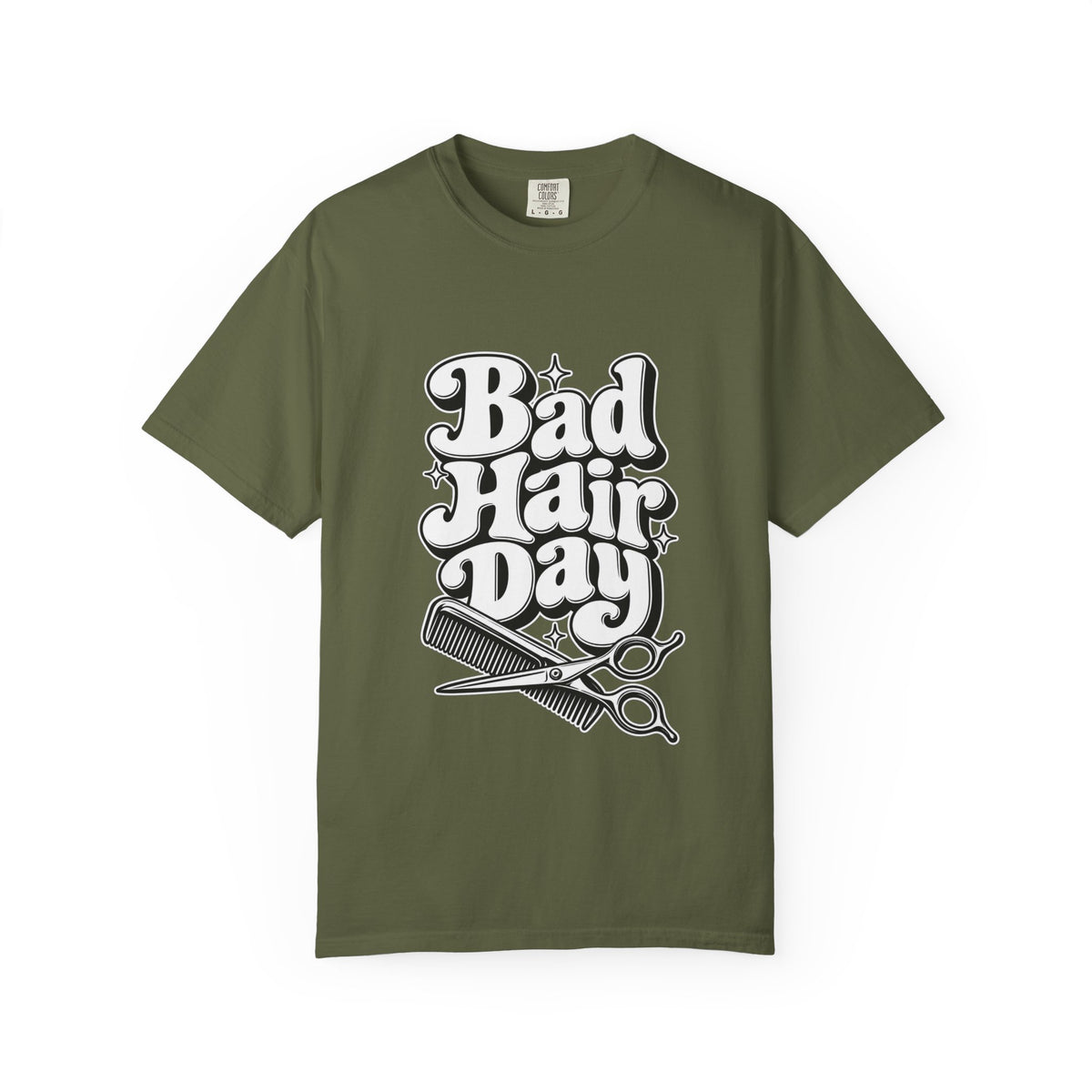 "Bad Hair Day T-Shirt" —Hairstylist Scissors & Comb Design