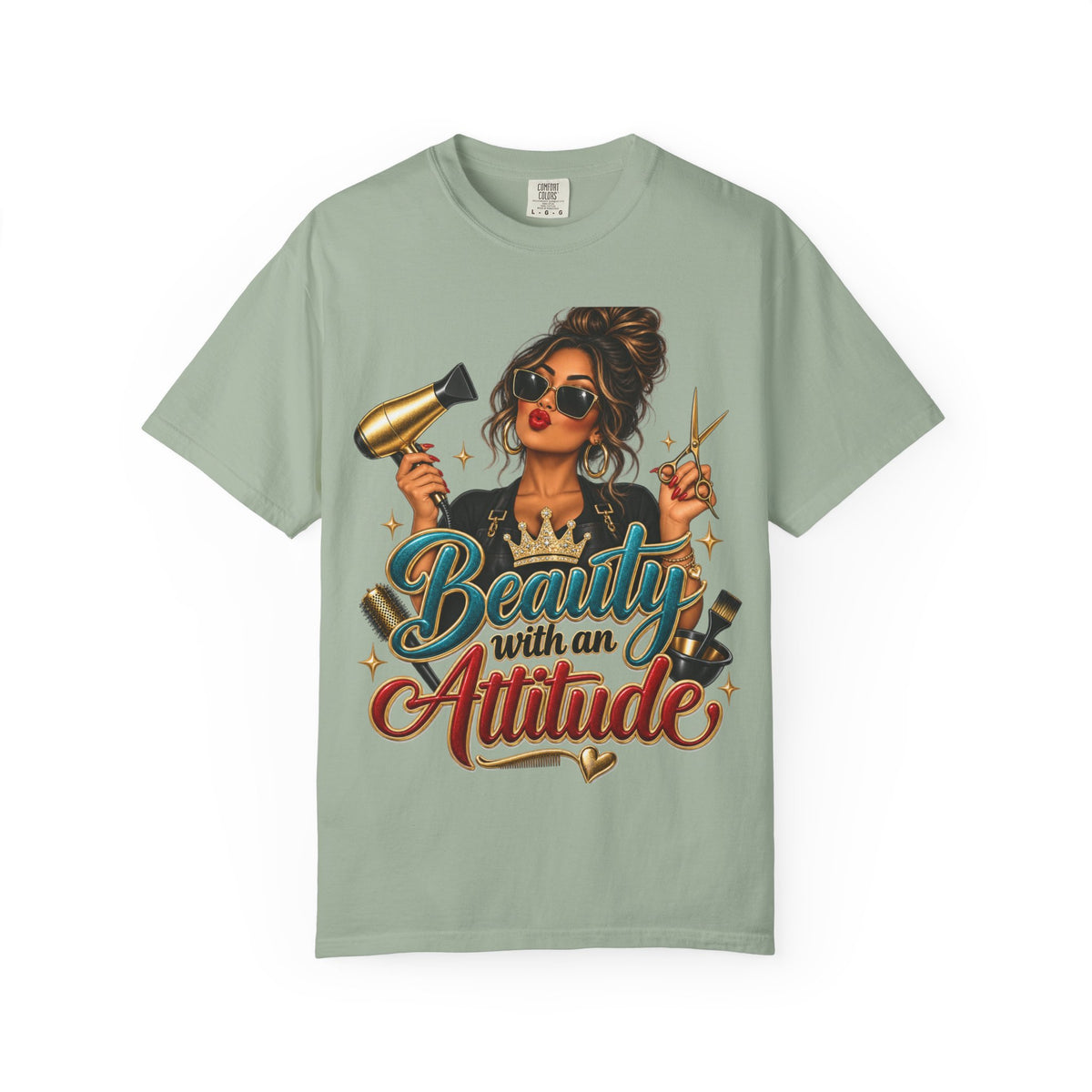 "Beauty With an Attitude" T-Shirt — Salon Stylist Hairdresser Tee