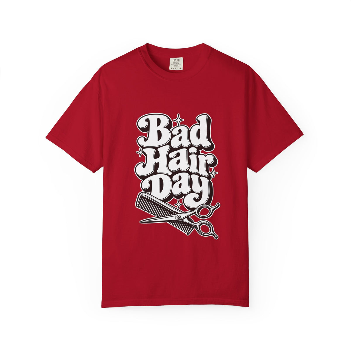 "Bad Hair Day T-Shirt" —Hairstylist Scissors & Comb Design