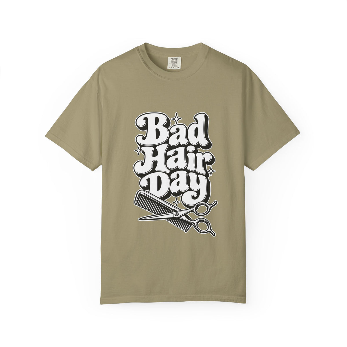 "Bad Hair Day T-Shirt" —Hairstylist Scissors & Comb Design