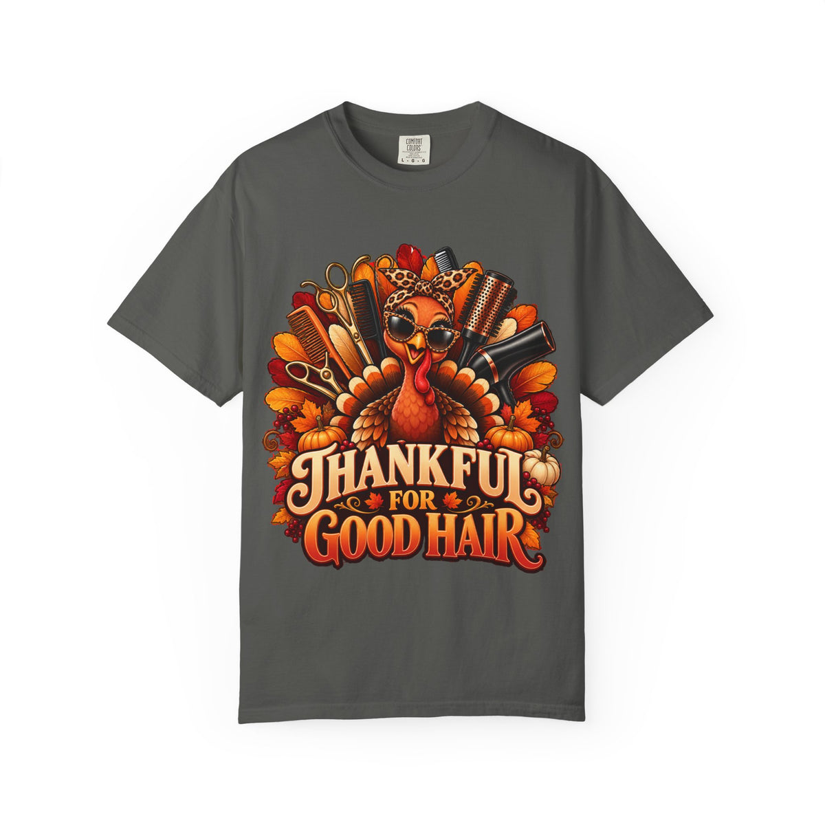 "Thankful for Good Hair "Thanksgiving Hairstylist T-Shirt