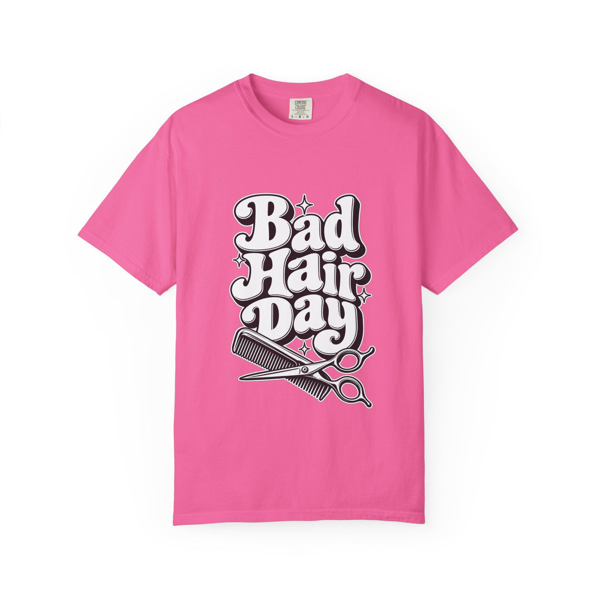 "Bad Hair Day T-Shirt" —Hairstylist Scissors & Comb Design