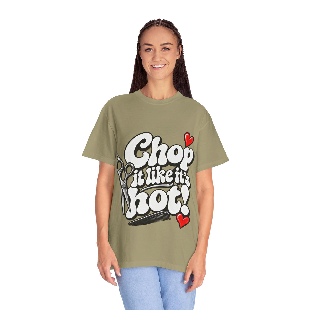 "Chop It Like It's Hot" Hairstylist Scissors & Comb Graphic T-Shirt