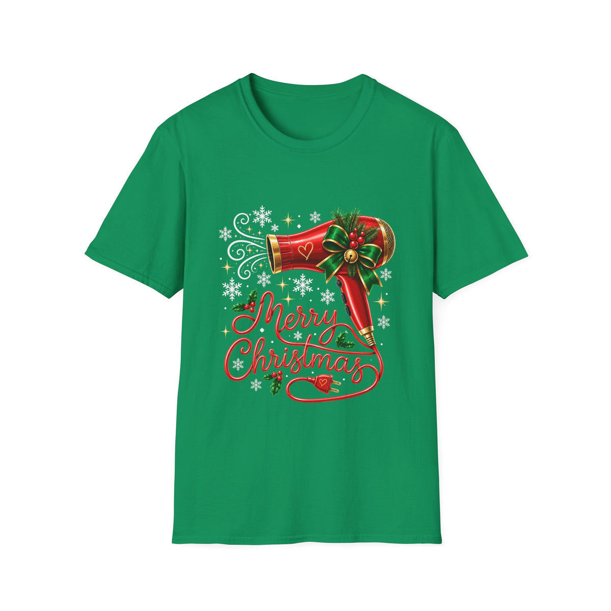Christmas Hairstylist T-Shirt — "Merry Christmas" Festive Salon Design