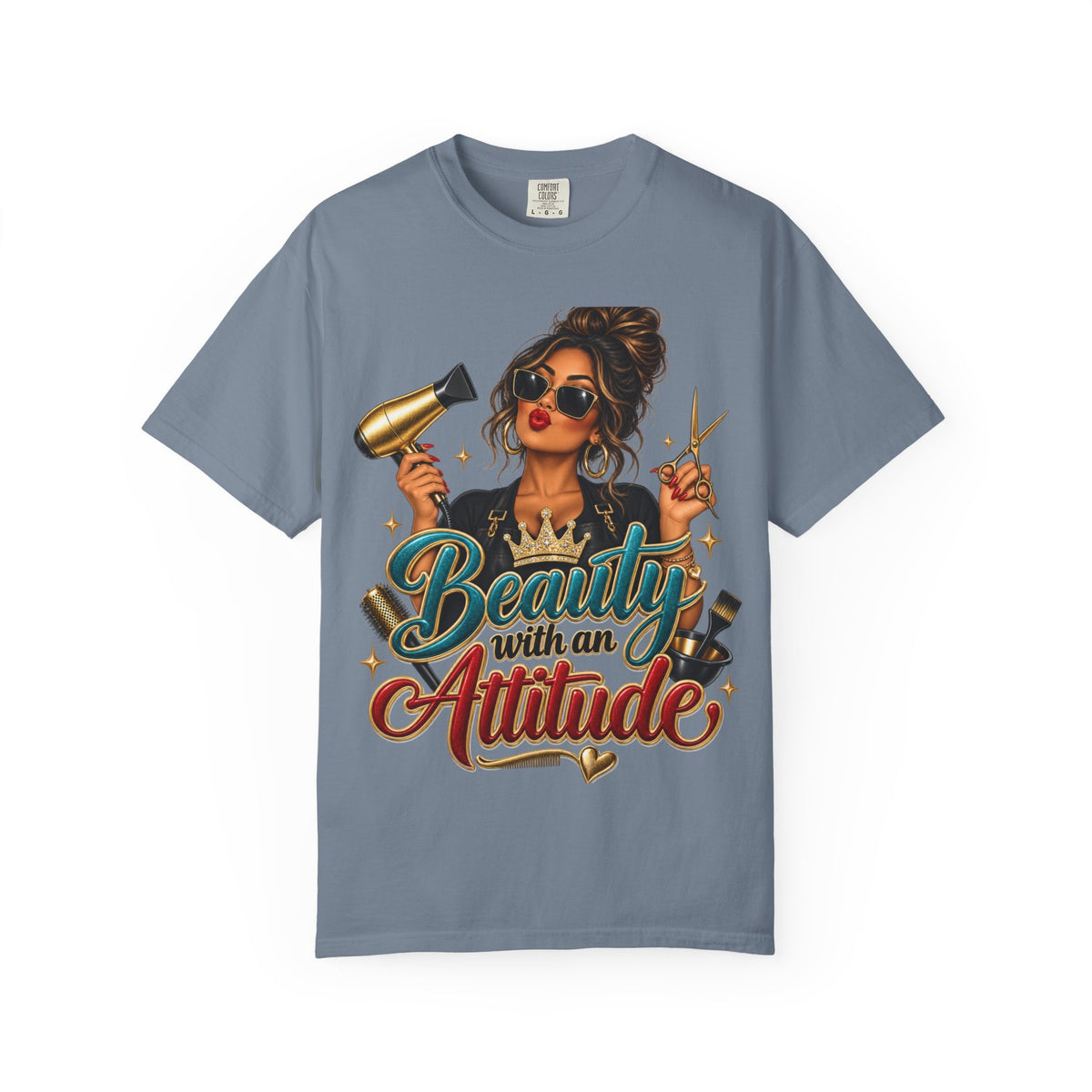 "Beauty With an Attitude" T-Shirt — Salon Stylist Hairdresser Tee