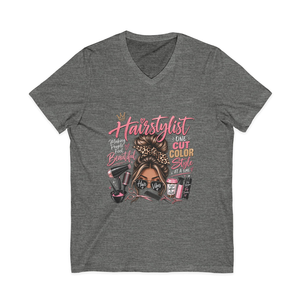 Hairstylist Graphic Image V-Neck T-Shirt