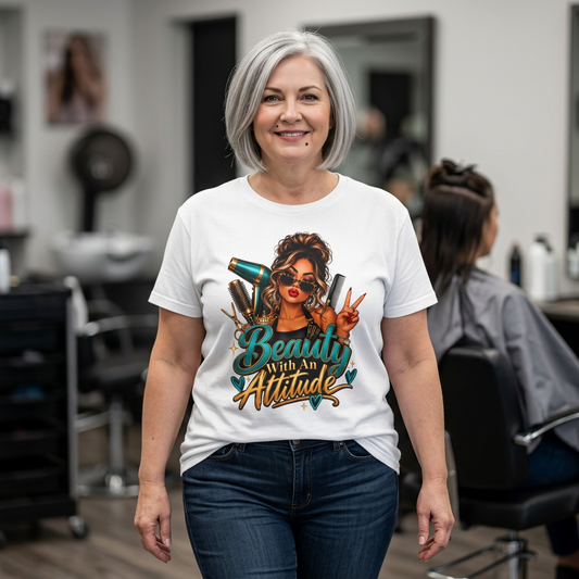 "Beauty With an Attitude" Hairstylist T-Shirt