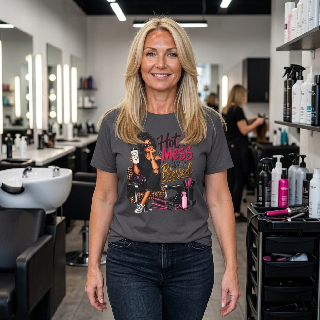 T-Shirt — Hot Mess, Still Blessed Graphic Tee