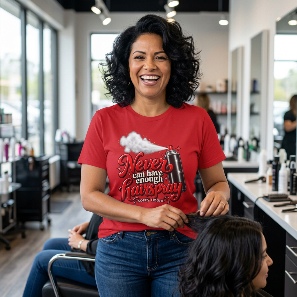 "Never Can Have Enough Hairspray" Hairstylist T-Shirt
