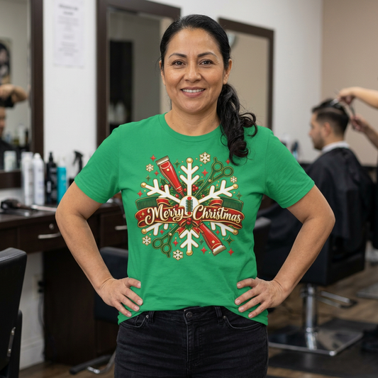 "Merry Christmas" Hair Tools Stylist T-Shirt