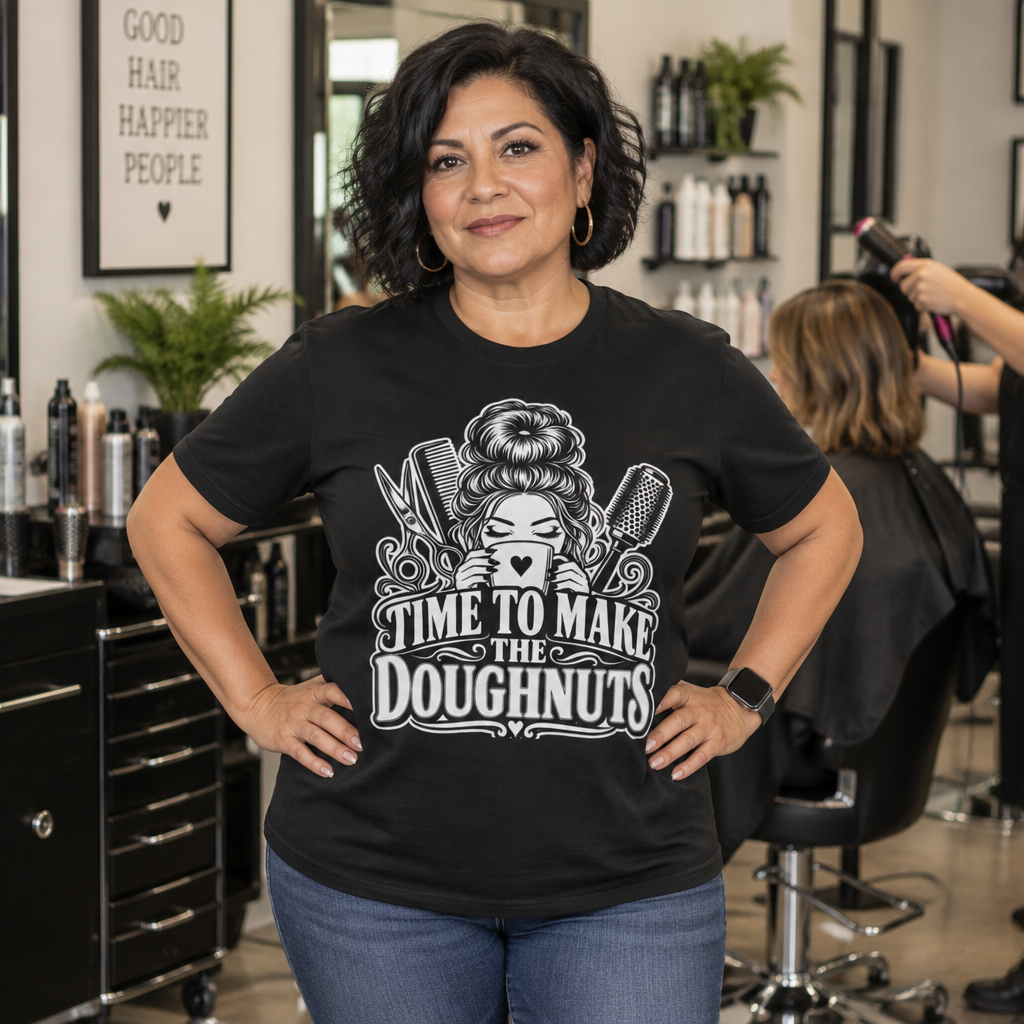 "Time to Make the Doughnuts" (Money) T-Shirt —Hairstylist Funny T-Shirt