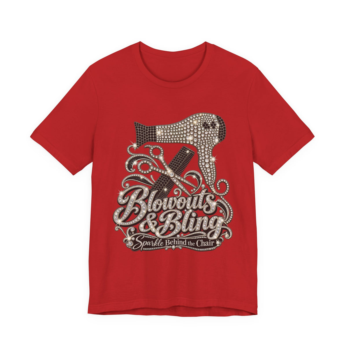 Blowouts & Bling Hair Stylist Tee — Sparkle Behind the Chair