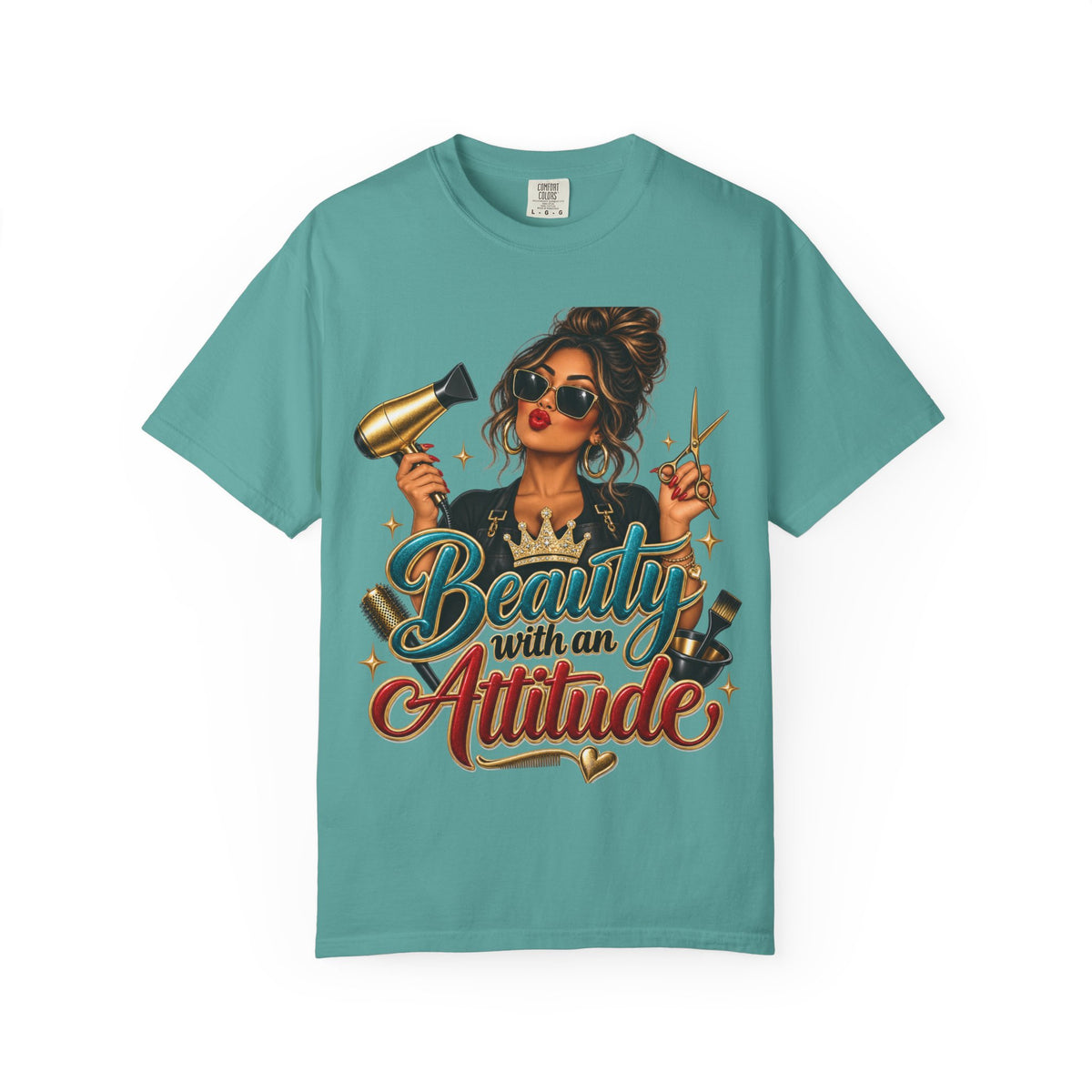"Beauty With an Attitude" T-Shirt — Salon Stylist Hairdresser Tee