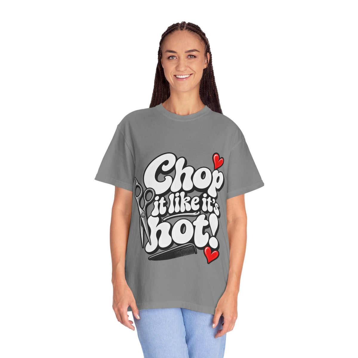 "Chop It Like It's Hot" Hairstylist Scissors & Comb Graphic T-Shirt