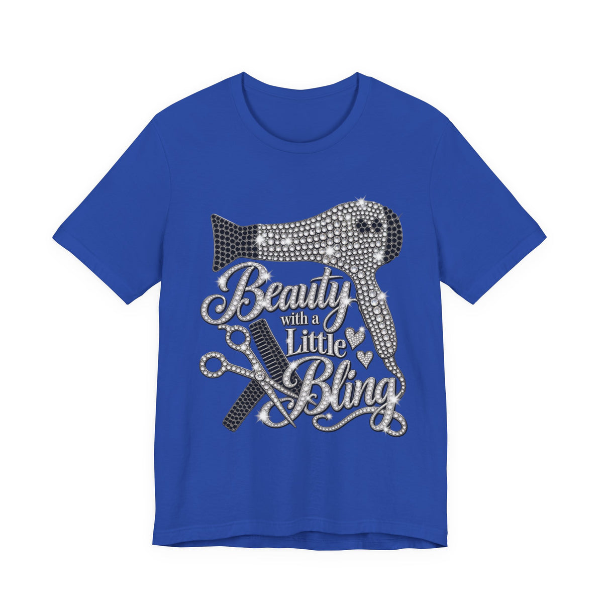 "Beauty With a Little Bling" Hairdryer & Scissors Salon Shirt