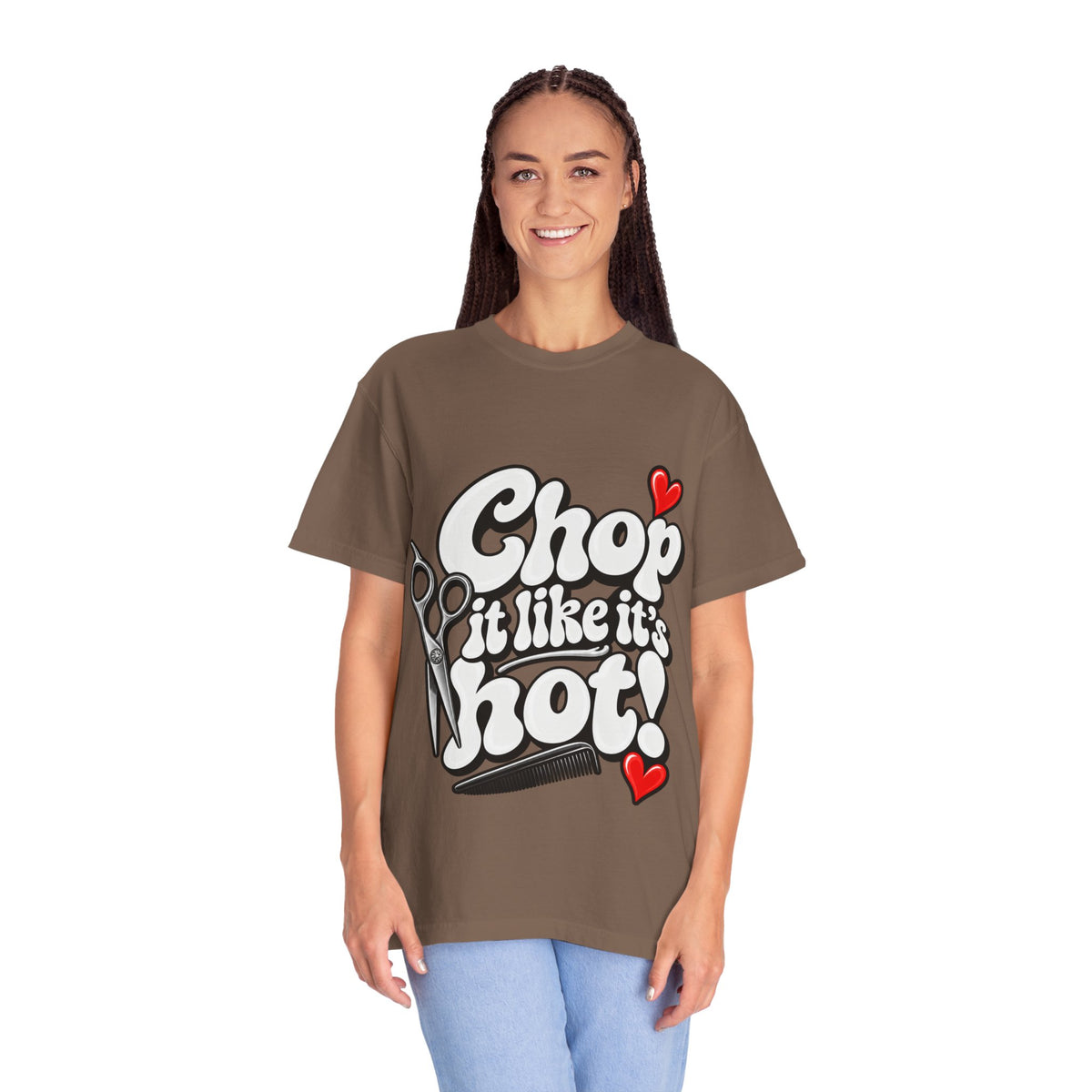 "Chop It Like It's Hot" Hairstylist Scissors & Comb Graphic T-Shirt