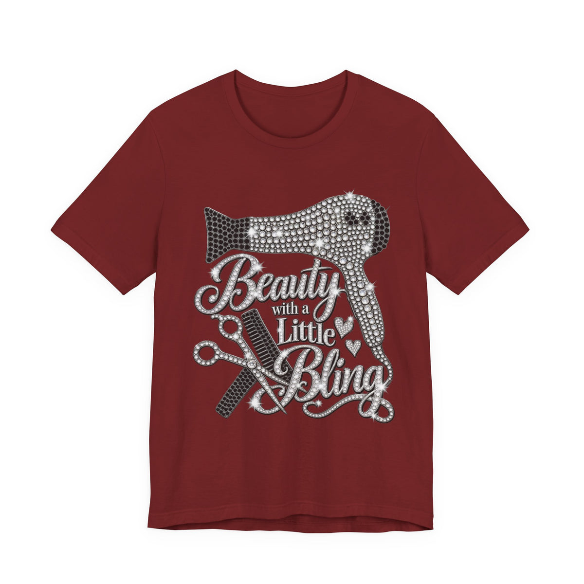 "Beauty With a Little Bling" Hairdryer & Scissors Salon Shirt