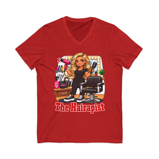 The Hairapist V-Neck Tee — Funny Hairstylist Salon Shirt