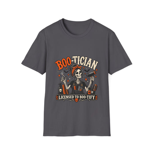 Boo-tiful Licensed to Boo-tify Halloween Skeleton Hairstylist T-Shirt
