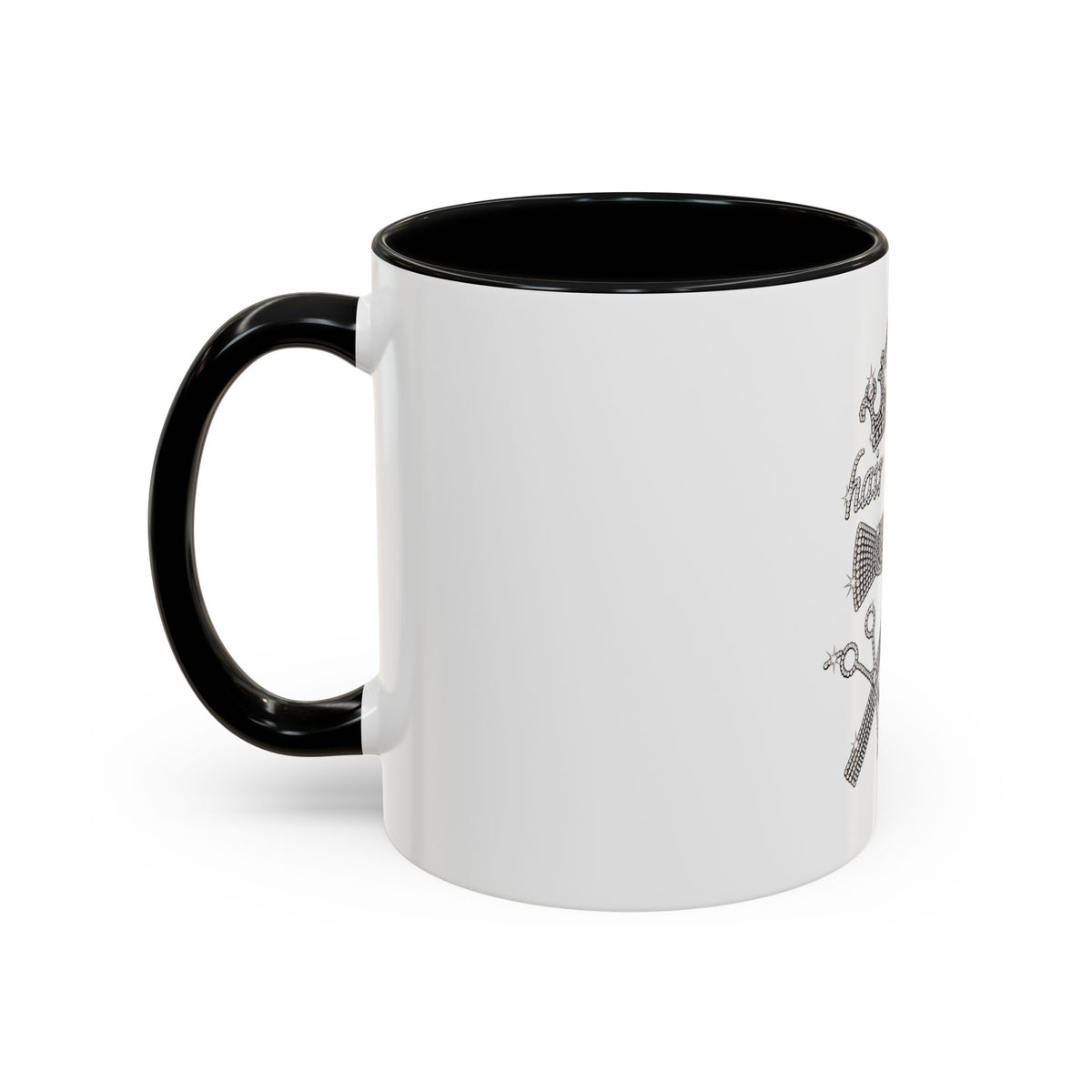 Hair Stylist Coffee/Tea Cup— Crowned Design with Scissors & Dryer (11/15oz Accent Mug)