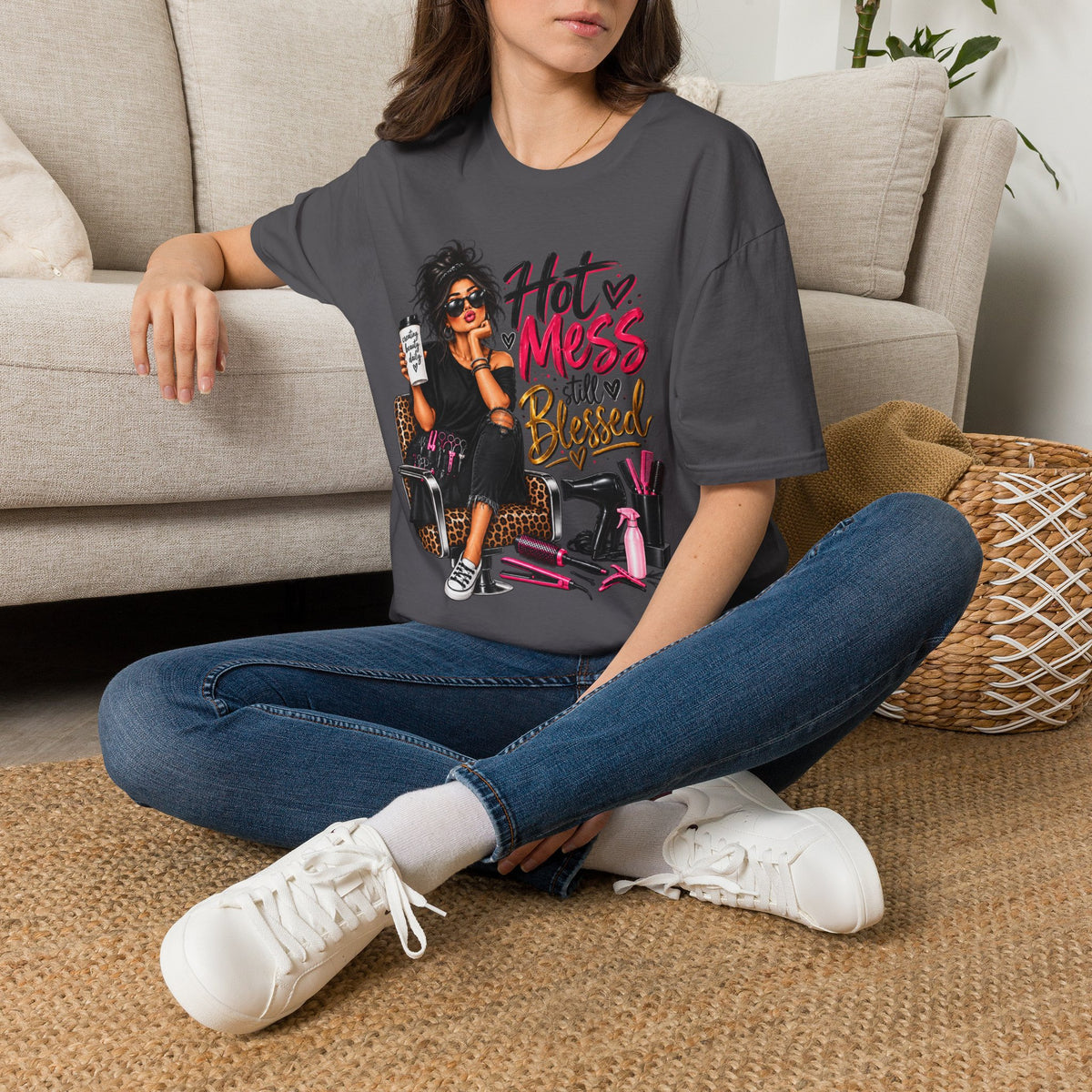 T-Shirt — Hot Mess, Still Blessed Graphic Tee
