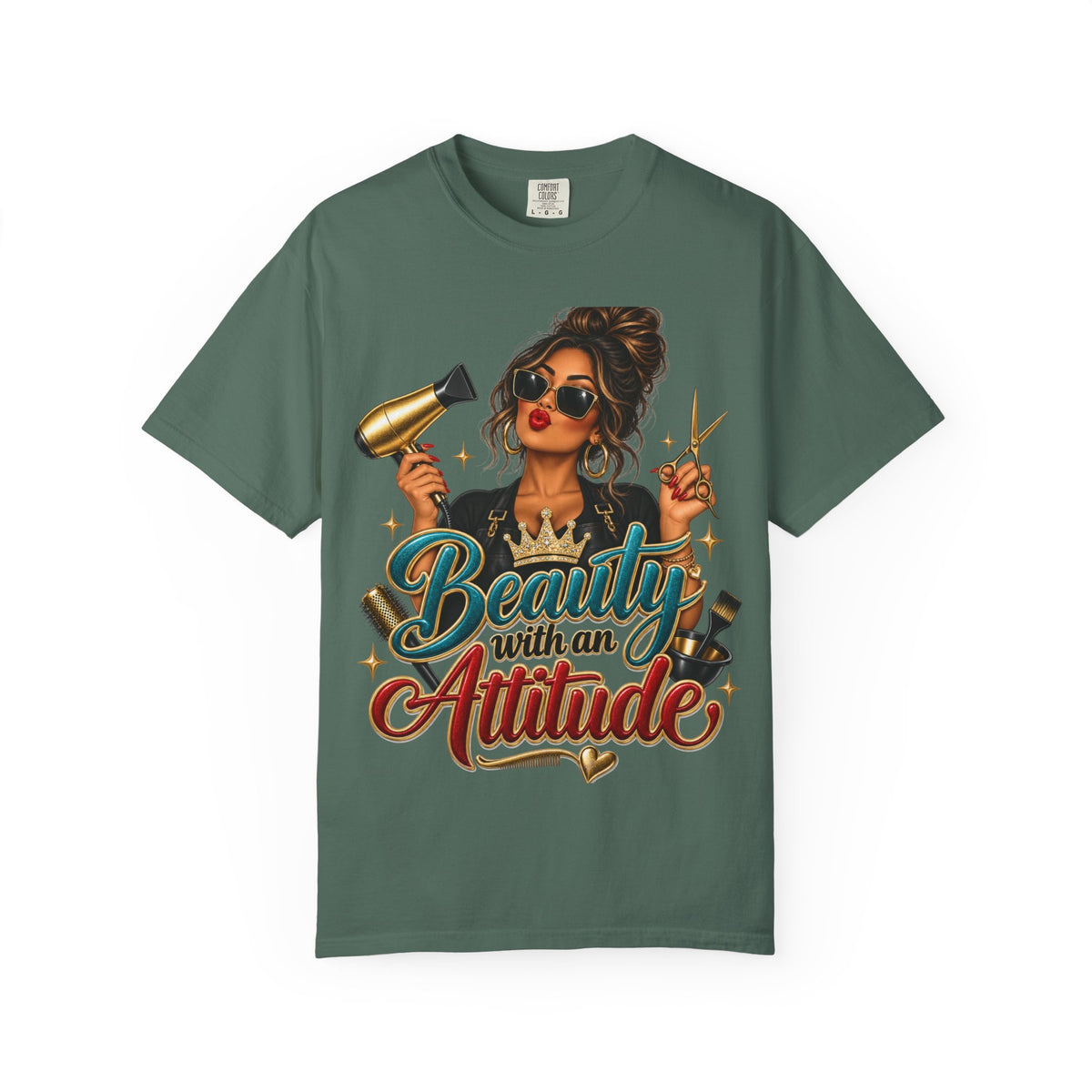 "Beauty With an Attitude" T-Shirt — Salon Stylist Hairdresser Tee
