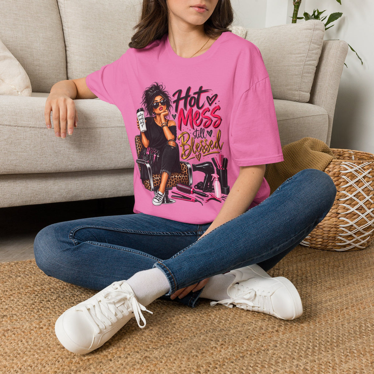T-Shirt — Hot Mess, Still Blessed Graphic Tee