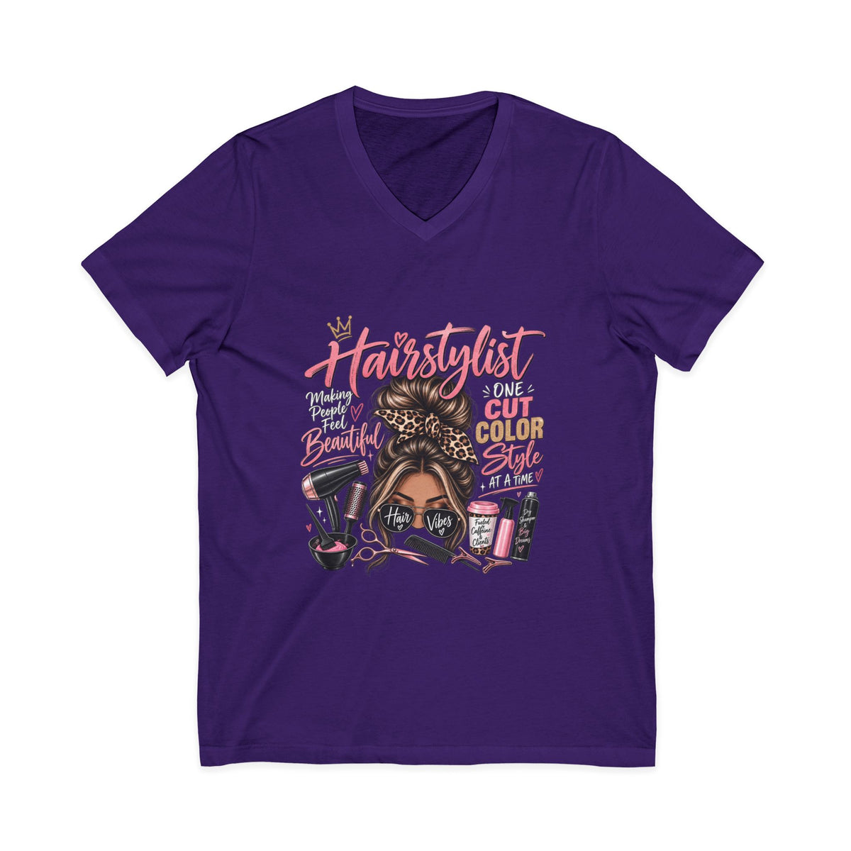 Hairstylist Graphic Image V-Neck T-Shirt