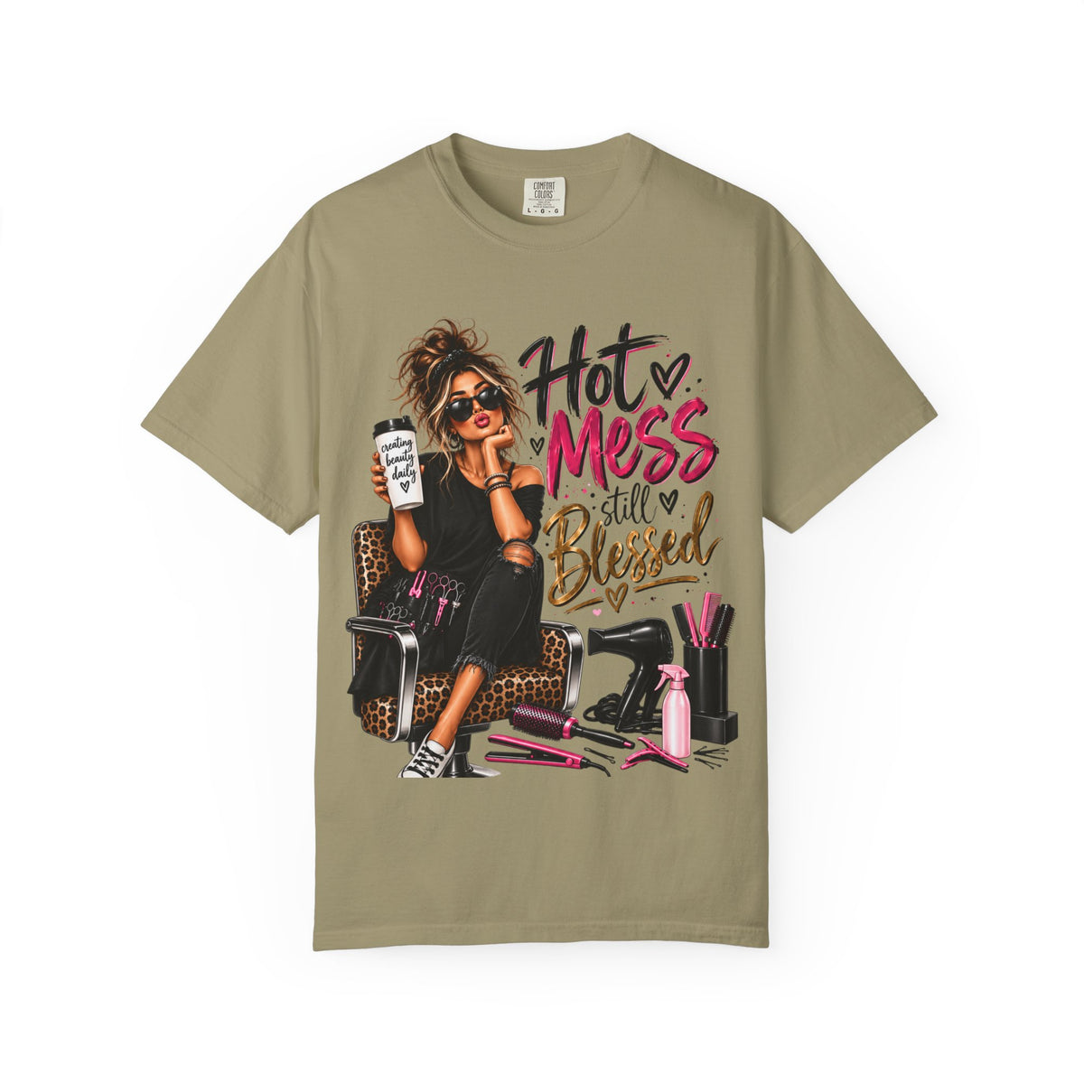 "Hot Mess Still Blessed" Hairstylist T-Shirt