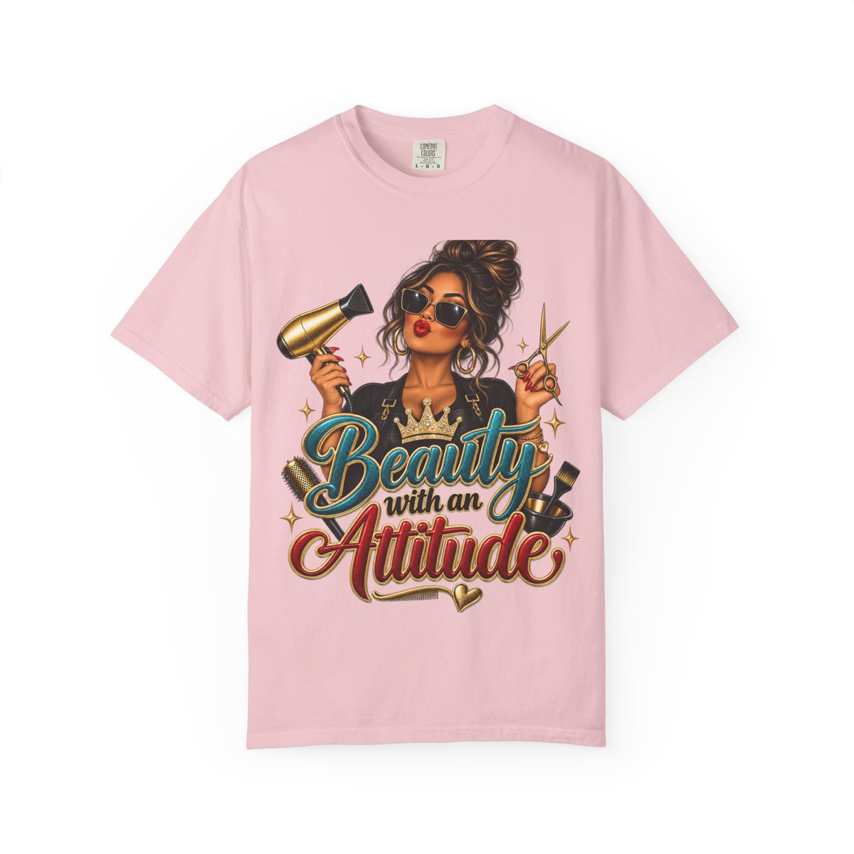 "Beauty With an Attitude" T-Shirt — Salon Stylist Hairdresser Tee