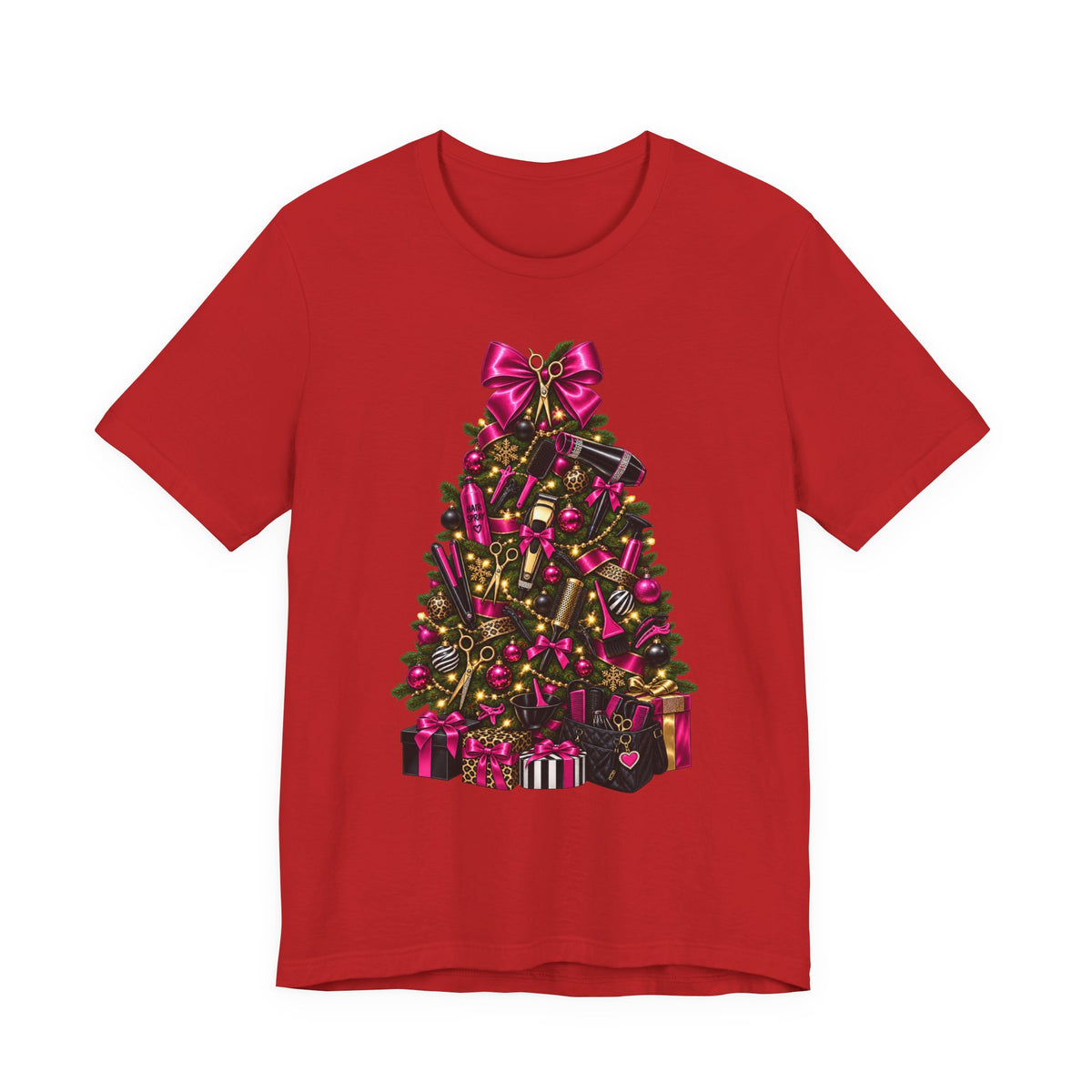 Hairstylist Christmas Tree Hair Tool T‑Shirt