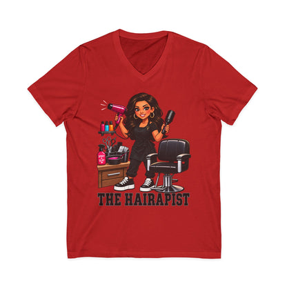 "The Hairapist" V-Neck Tee — Funny Hairstylist T-Shirt