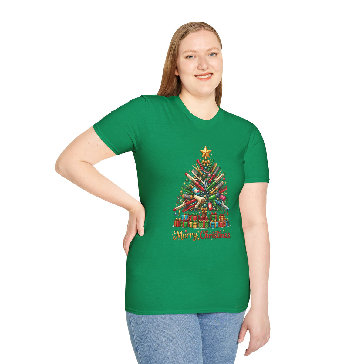 Hairstylist Christmas Tree T-Shirt — 'Merry Christmas'