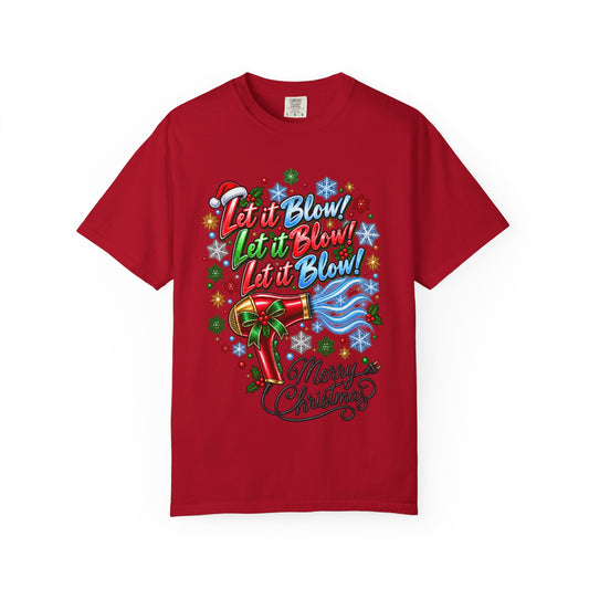 Merry Christmas Hair Dryer "Let It Blow" T-Shirt