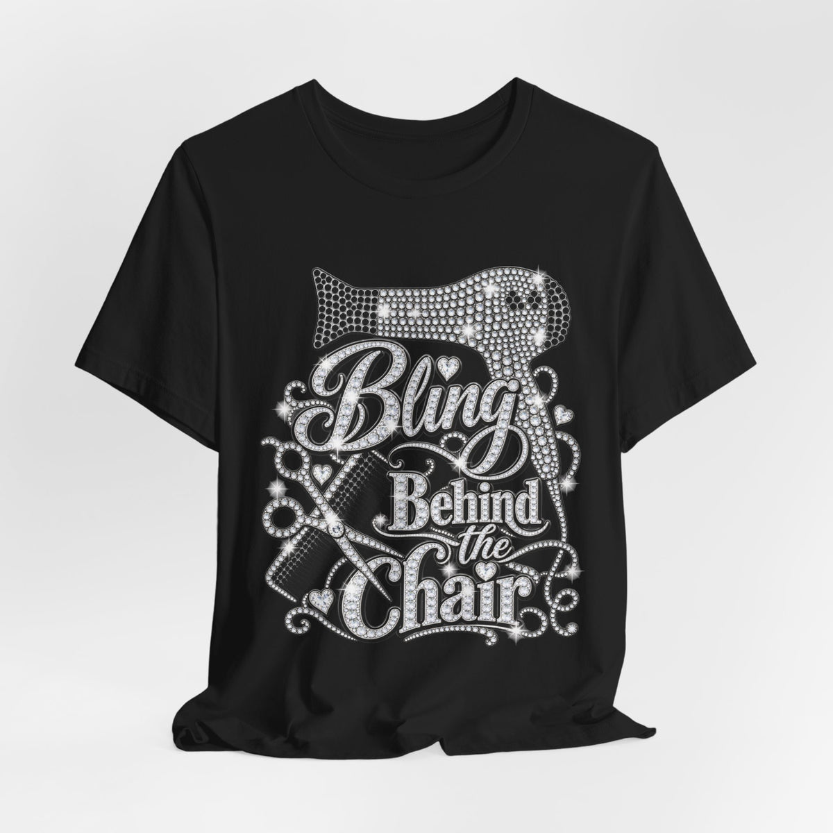 "Bling Behind the Chair" Hair Stylist Graphic Tee