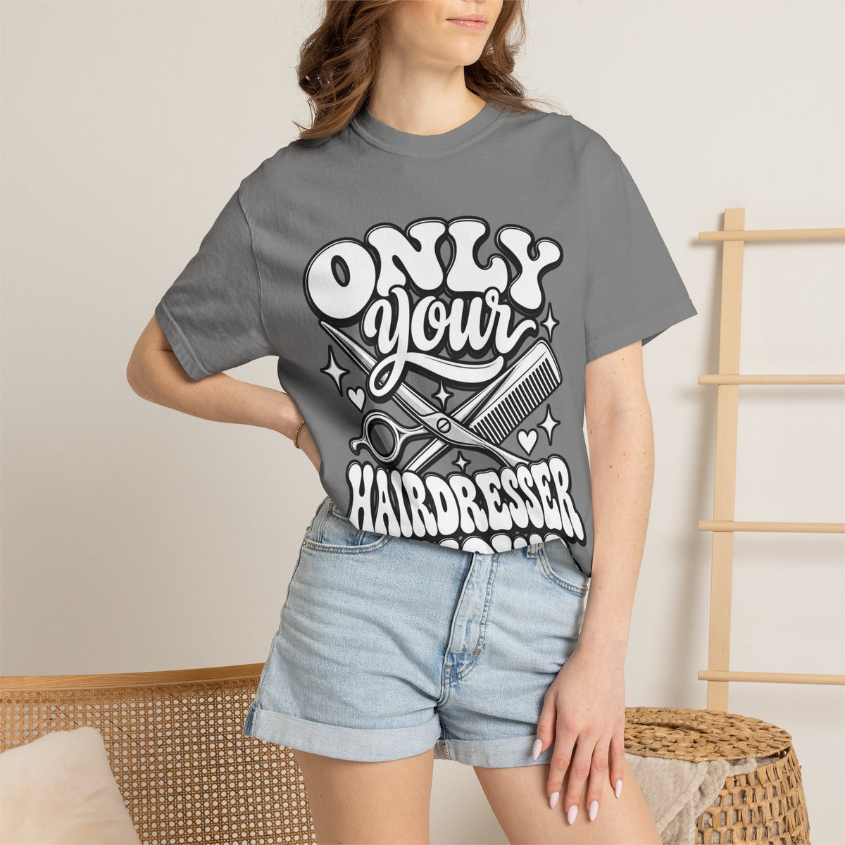 "Only Your Hairdresser Knows" Hairstylist Scissors & Comb T-Shirt