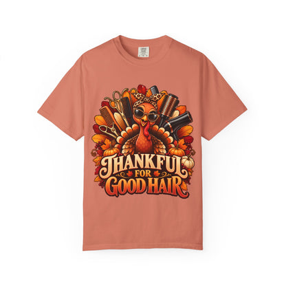 "Thankful for Good Hair "Thanksgiving Hairstylist T-Shirt